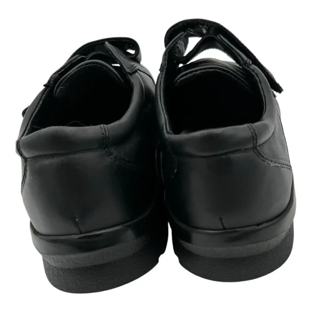 Apex Men's Size 10 Ambulator Biomechanical Single Strap Leather Shoes Black